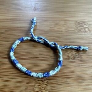 Handmade Melanie Woven Bracelet OS Blue Women Cotton Thread Friendship